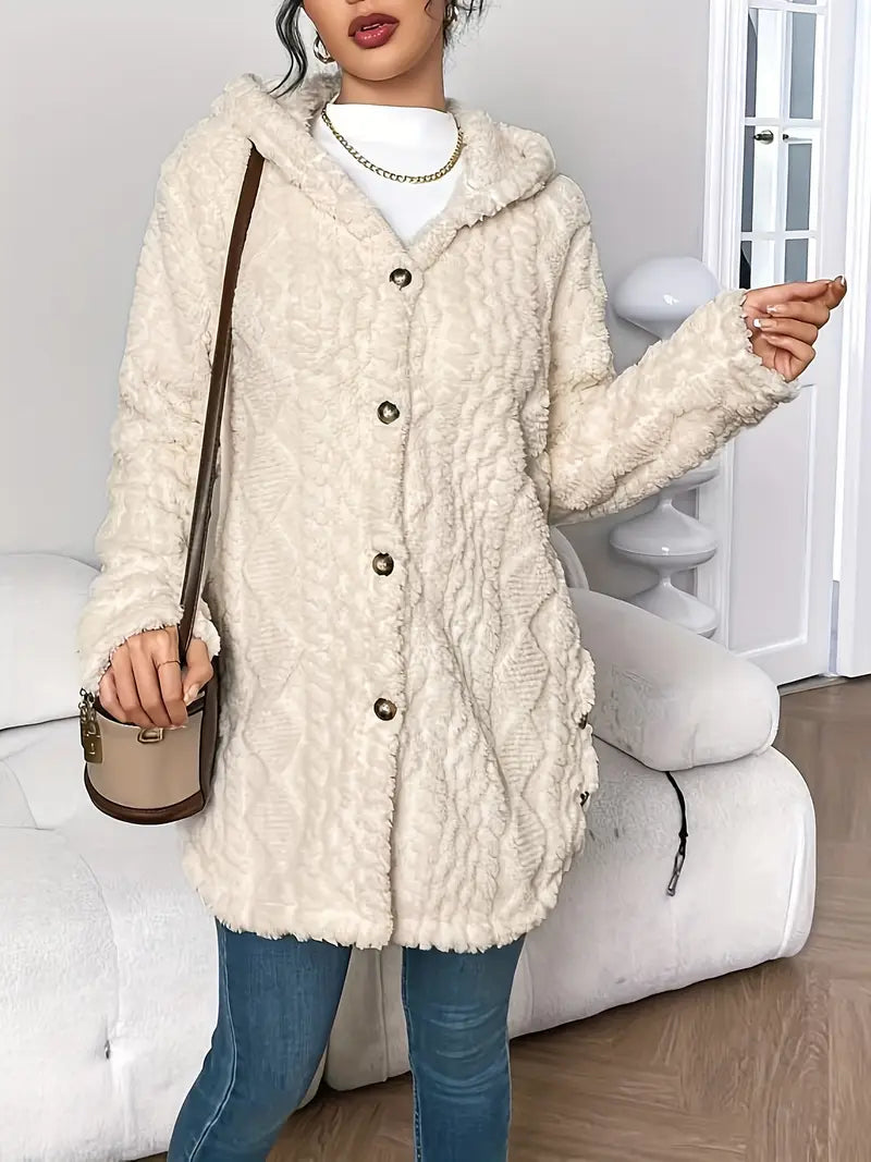 Plush Hooded Cardigan Sweater - Ultra-Soft Long Cardigan with a Hood 8