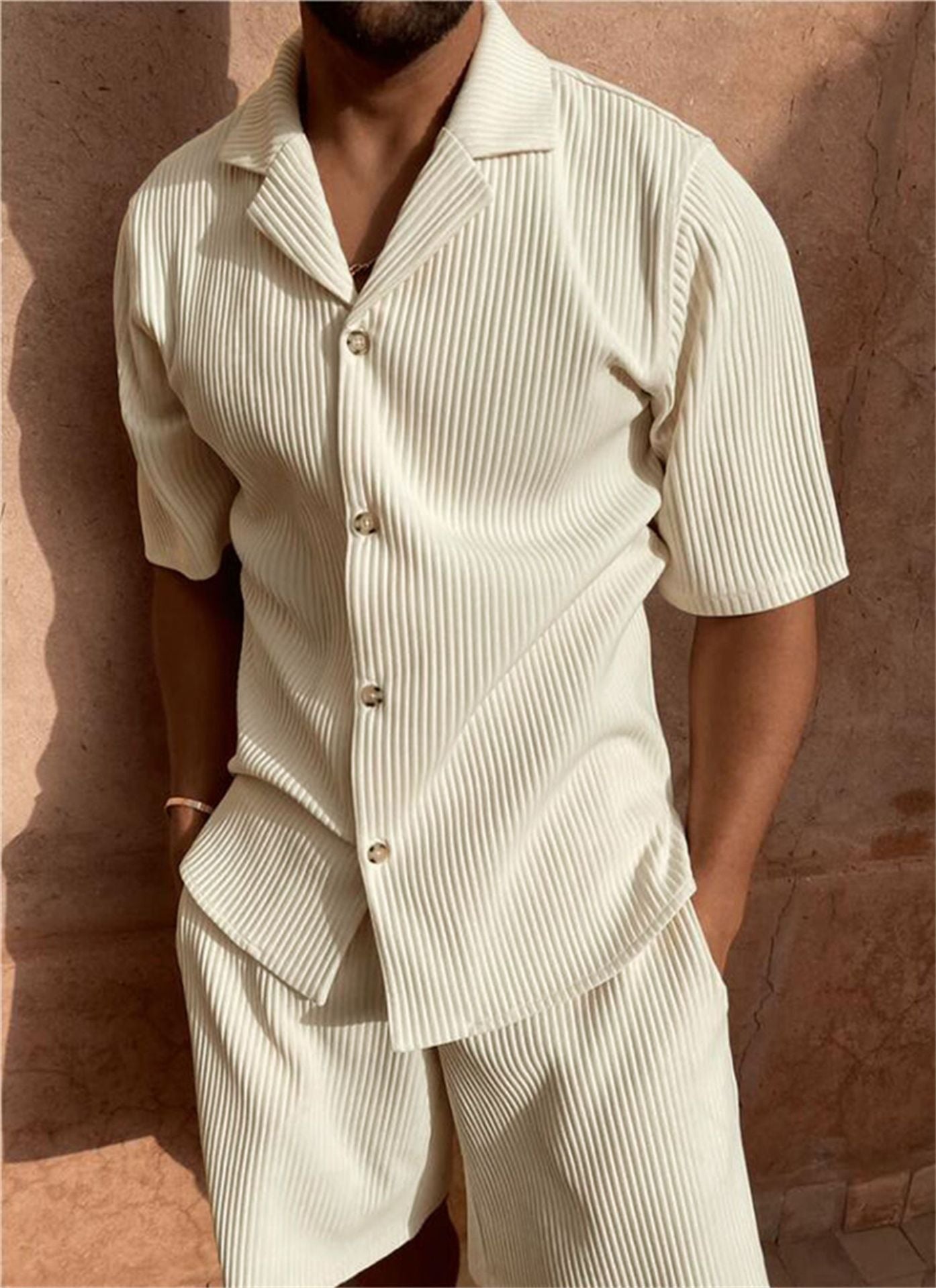 Relaxtic - Men's Matching Shirt and Shorts Set in Lightweight Fabric 0