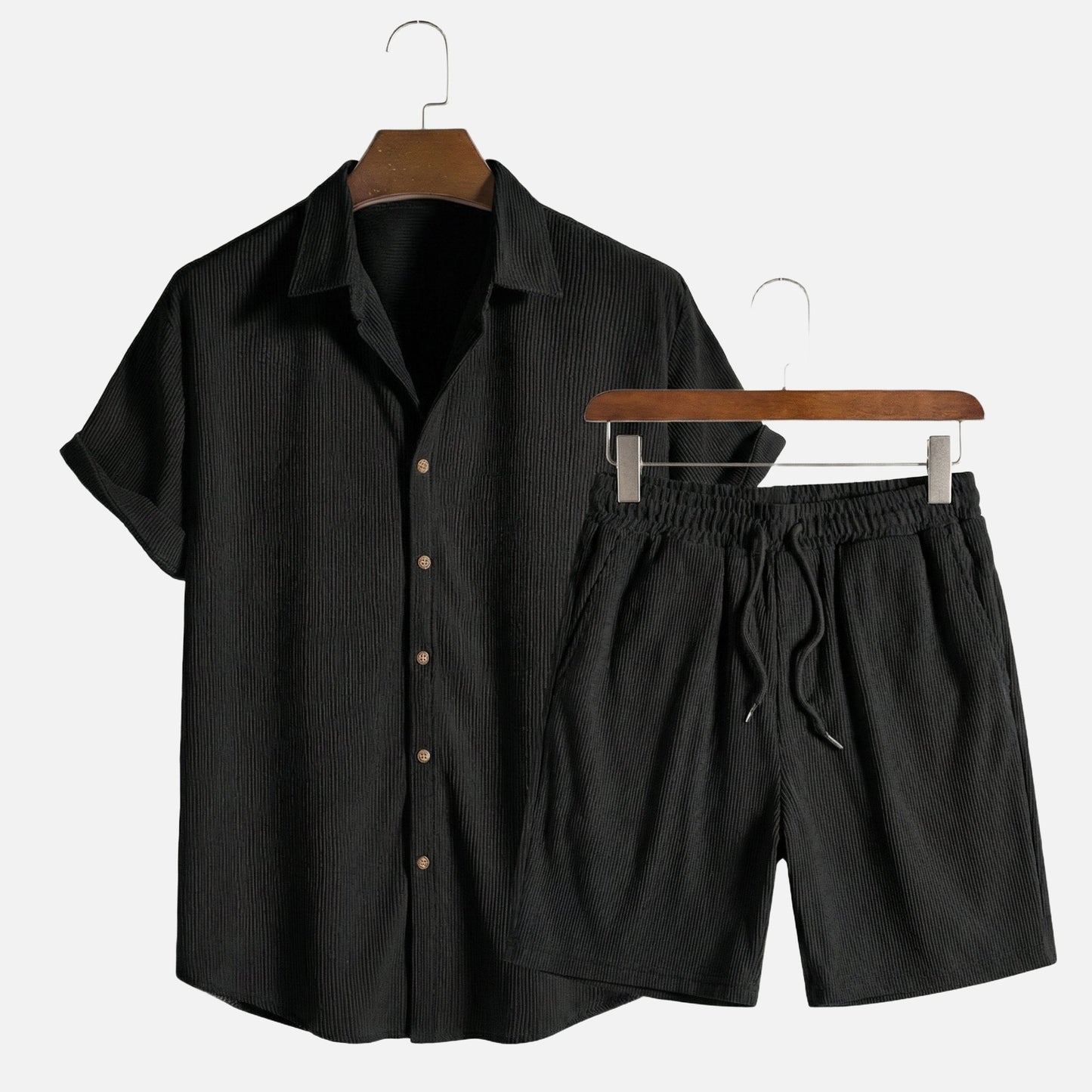Ribo - Men's Two Piece Set in Comfortable Ribbed Fabric with Relaxed Fit 0