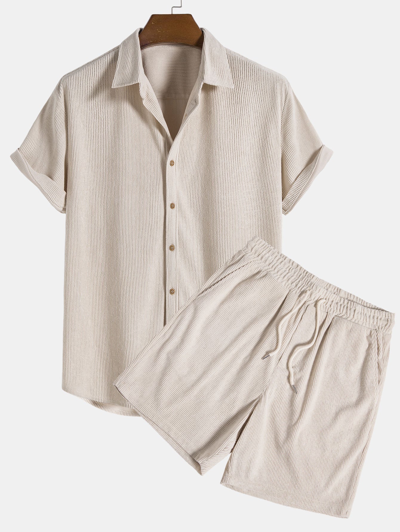 Ribo - Men's Two Piece Set in Comfortable Ribbed Fabric with Relaxed Fit 1