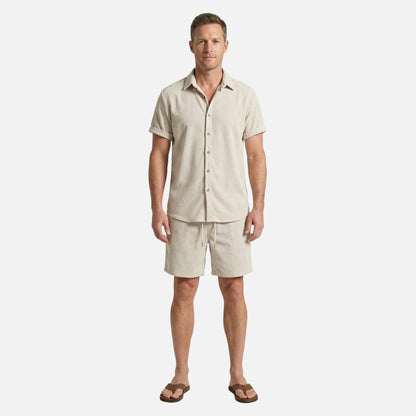 Ribo - Men's Two Piece Set in Comfortable Ribbed Fabric with Relaxed Fit 2
