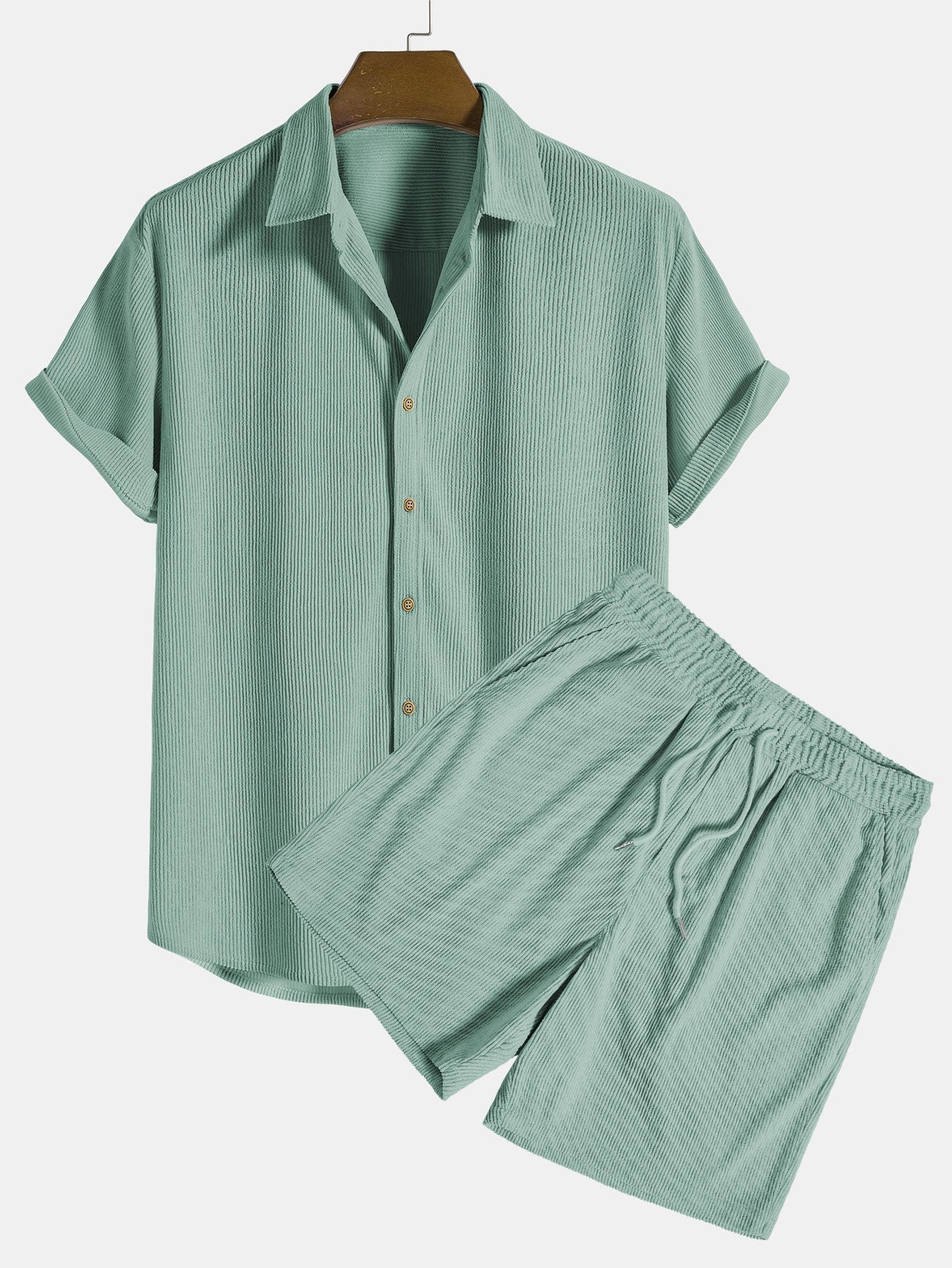 Ribo - Men's Two Piece Set in Comfortable Ribbed Fabric with Relaxed Fit 4