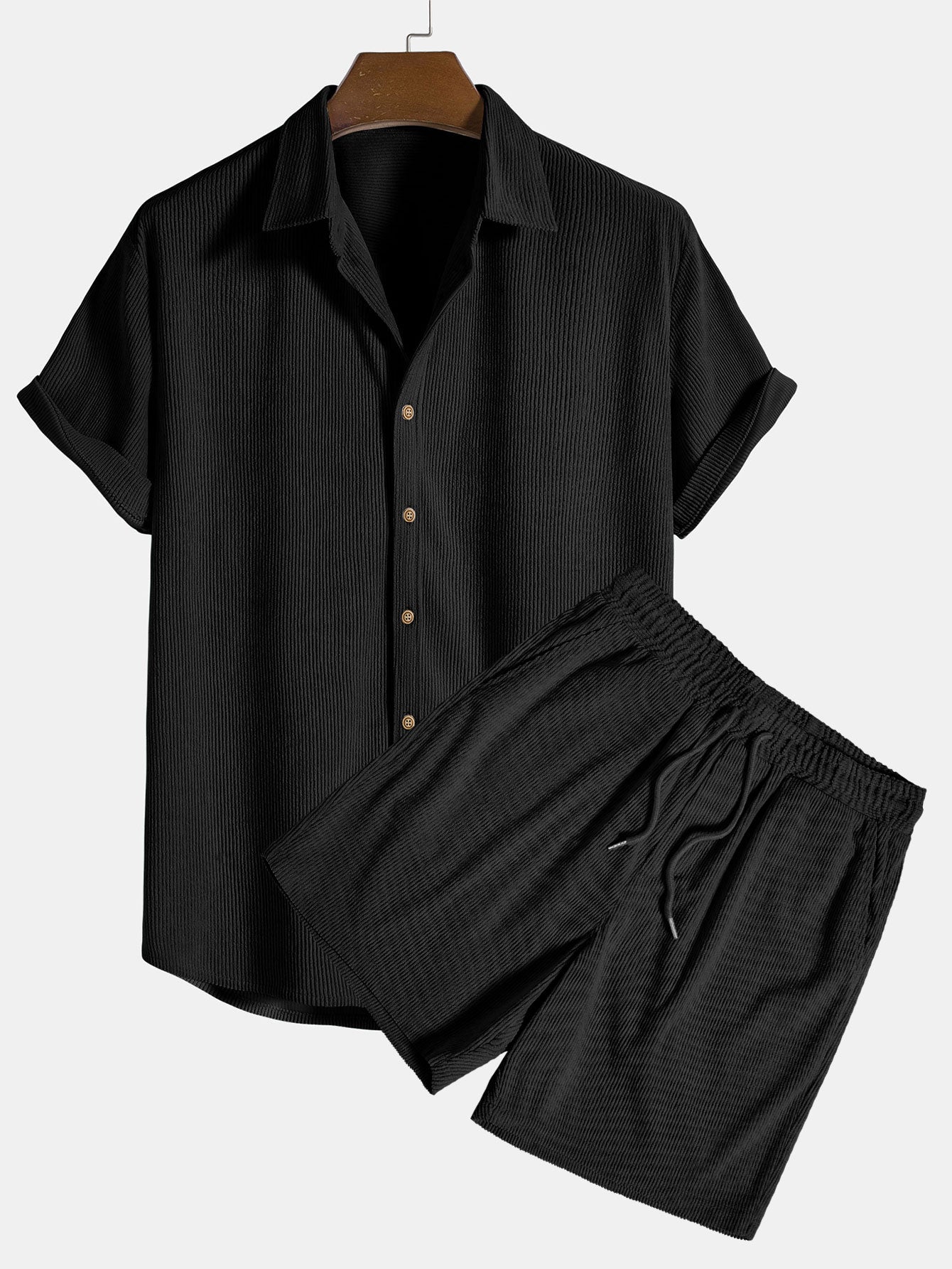 Ribo - Men's Two Piece Set in Comfortable Ribbed Fabric with Relaxed Fit 7