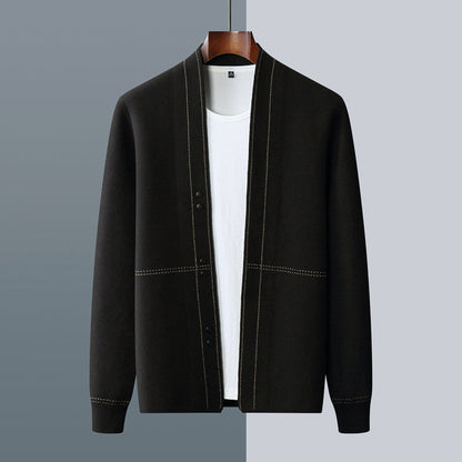 Roberto Russo - Wool Cardigan Sweater with Classic Plaid Pattern for Cozy Layering 2