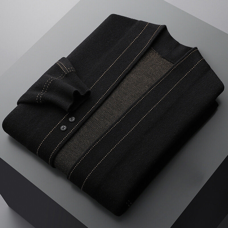 Roberto Russo - Wool Cardigan Sweater with Classic Plaid Pattern for Cozy Layering 5
