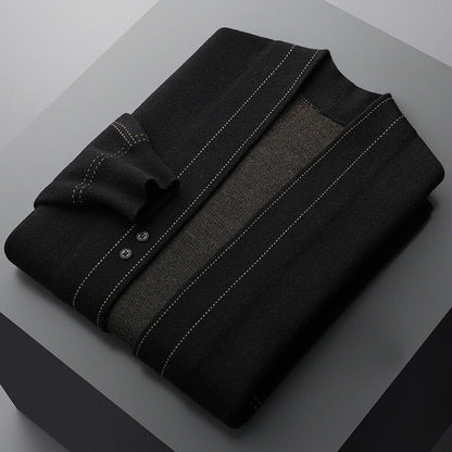 Roberto Russo - Wool Cardigan Sweater with Classic Plaid Pattern for Cozy Layering 5