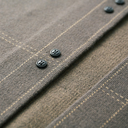 Roberto Russo - Wool Cardigan Sweater with Classic Plaid Pattern for Cozy Layering 8