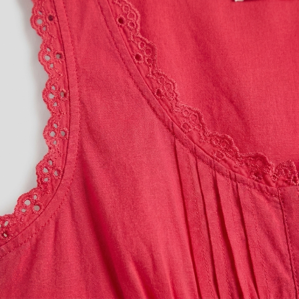 Roselle Midi Dress - Sleeveless Corset-Effect Cocktail Dress with Embroidered Neckline 4