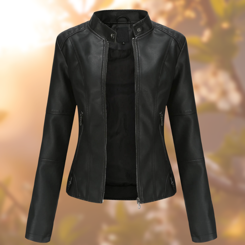 Ruby Unique Black Leather Jacket - Premium Quality, Comfortable Tailored Fit 0