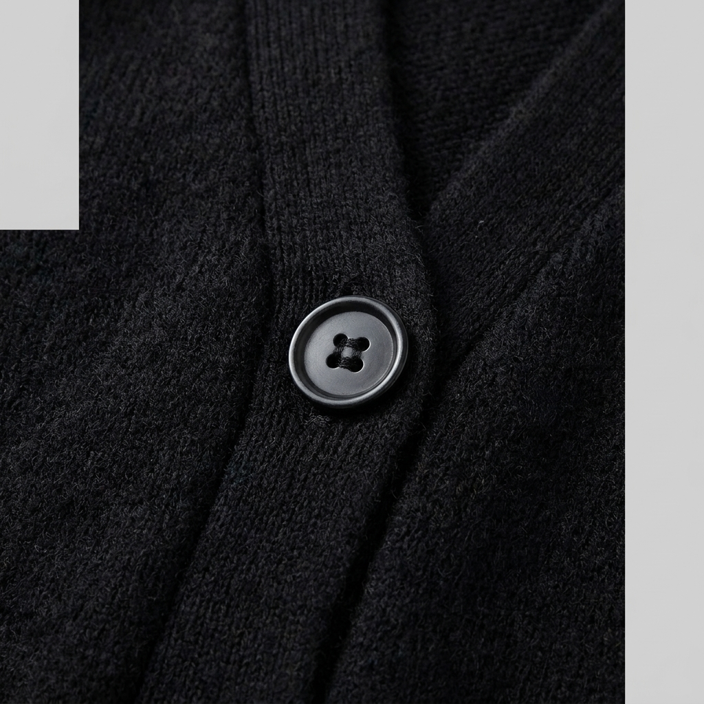 Sable - Black Knit Cardigan Sweater with Pockets and V-Neck for Comfort 5