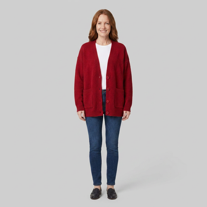Sable - Black Knit Cardigan Sweater with Pockets and V-Neck for Comfort 7