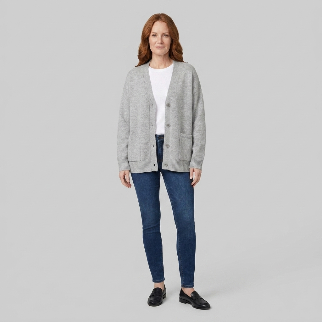 Sable - Black Knit Cardigan Sweater with Pockets and V-Neck for Comfort 9