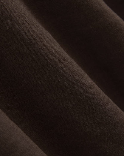 Sable Strapless Summer Dress - Stretch Linen Blend in Dark Brown for Parties 3