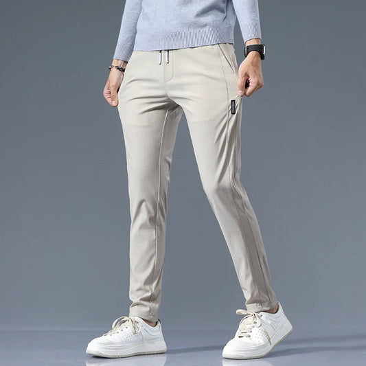 Savoni Slim Fit Cotton Pants - Breathable Fabric, Straight Leg Design 1