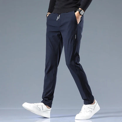 Savoni Slim Fit Cotton Pants - Breathable Fabric, Straight Leg Design 4