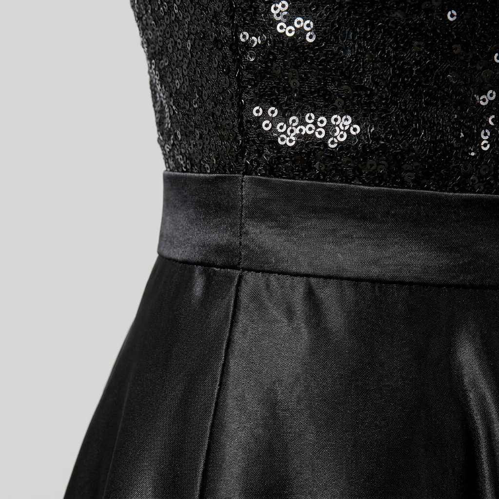 Serena - Long Sleeve Maxi Dress with Sequin Splice, Elegant Floor-Length Gown 4