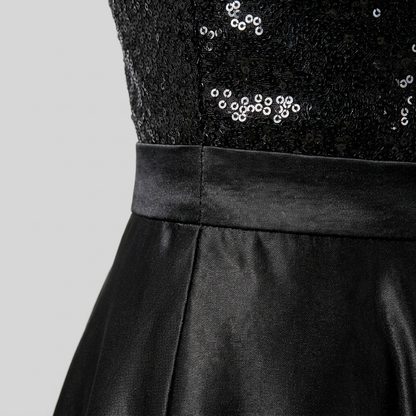 Serena - Long Sleeve Maxi Dress with Sequin Splice, Elegant Floor-Length Gown 4