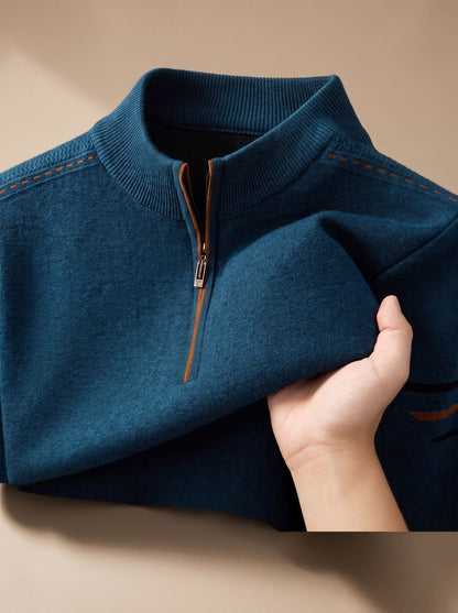 Simon Half-Zip Sweater - Soft Fabric, Stand-Up Collar, Relaxed Fit 0