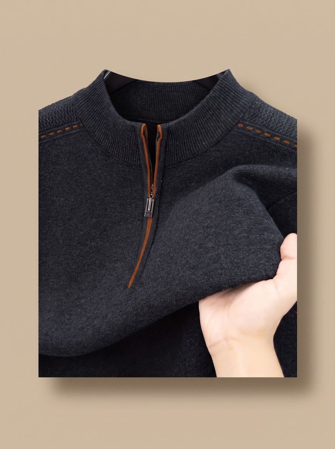 Simon Half-Zip Sweater - Soft Fabric, Stand-Up Collar, Relaxed Fit 10