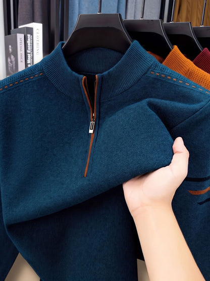 Simon Half-Zip Sweater - Soft Fabric, Stand-Up Collar, Relaxed Fit 2
