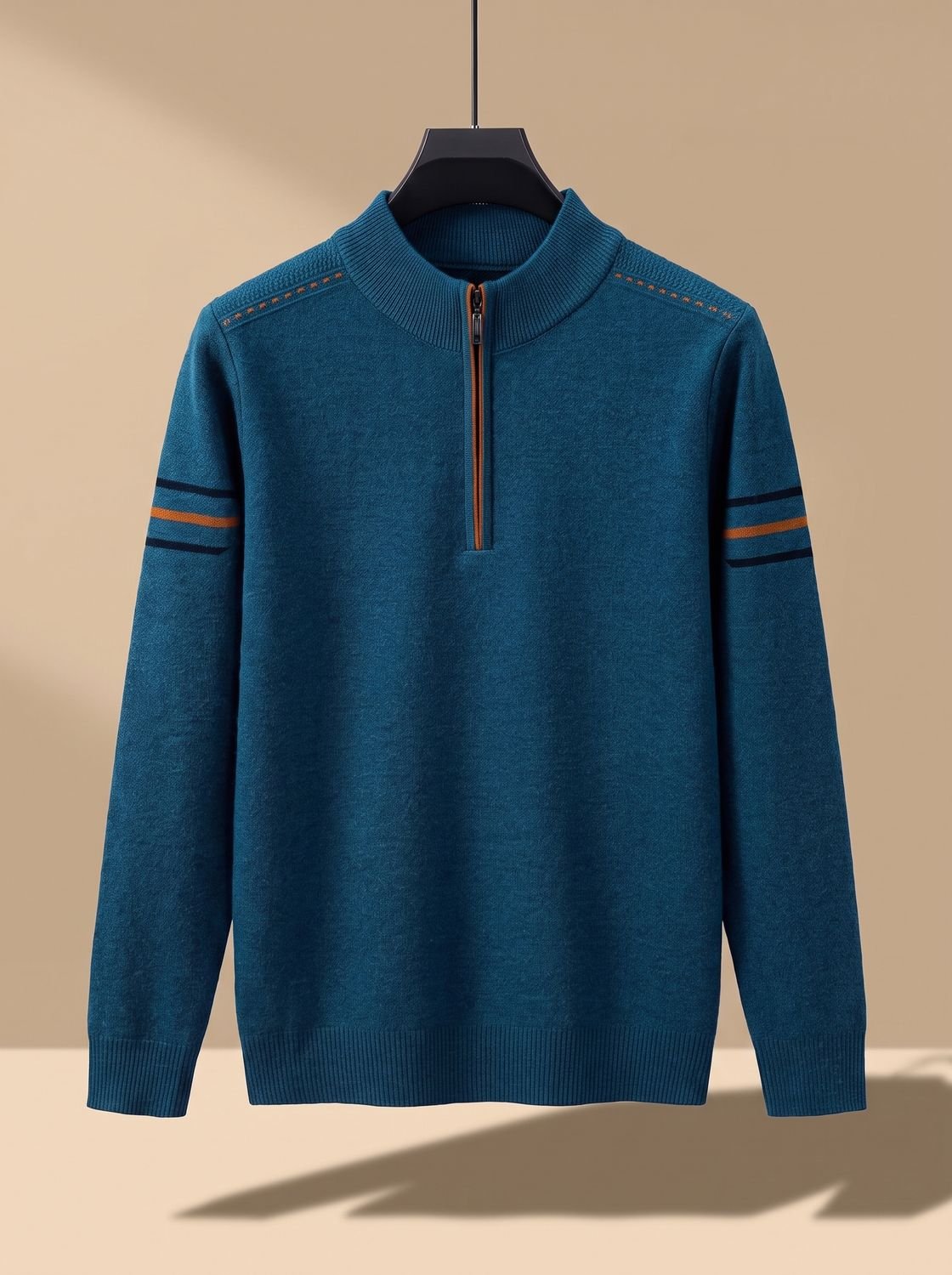 Simon Half-Zip Sweater - Soft Fabric, Stand-Up Collar, Relaxed Fit 3