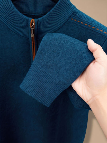 Simon Half-Zip Sweater - Soft Fabric, Stand-Up Collar, Relaxed Fit 4
