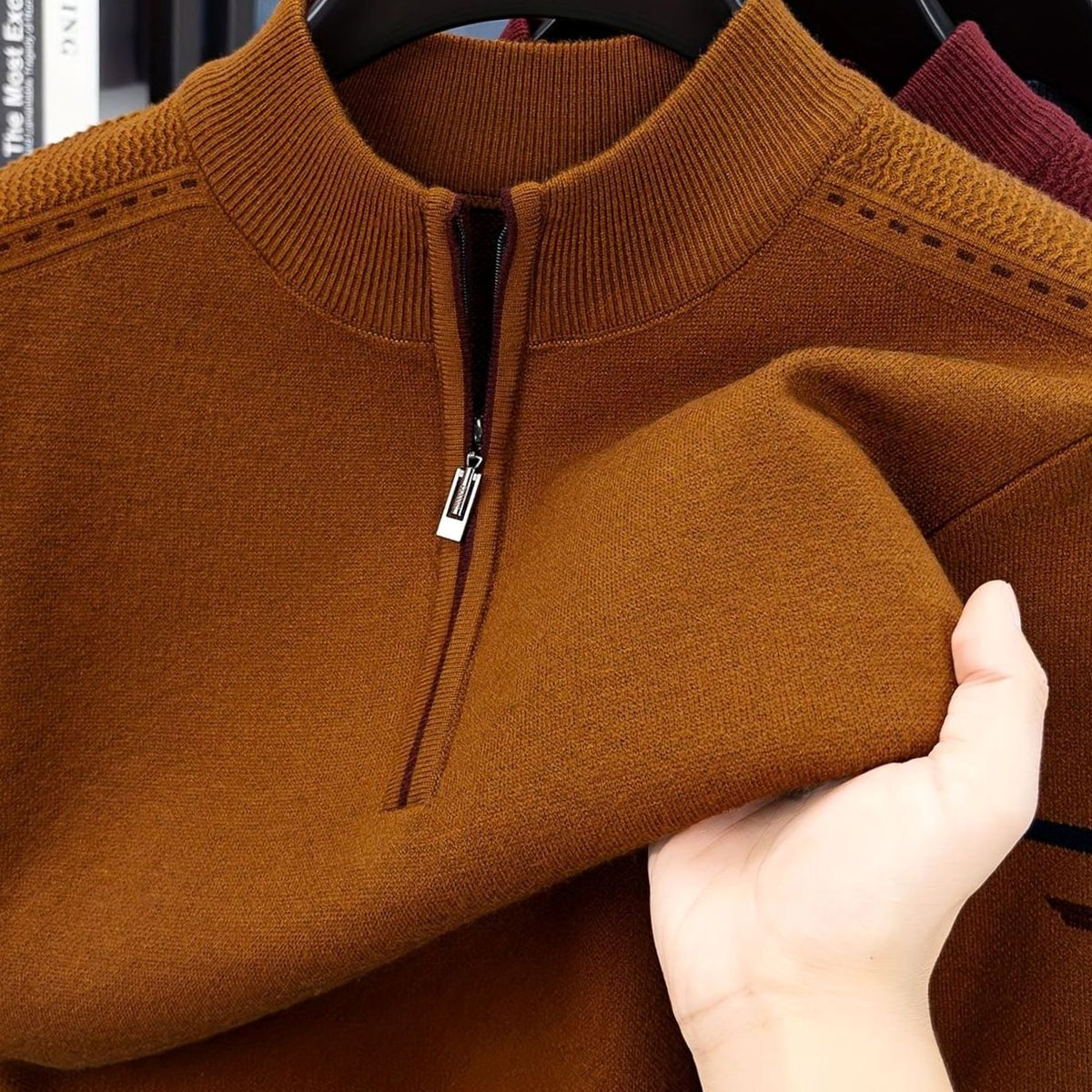 Simon Half-Zip Sweater - Soft Fabric, Stand-Up Collar, Relaxed Fit 9