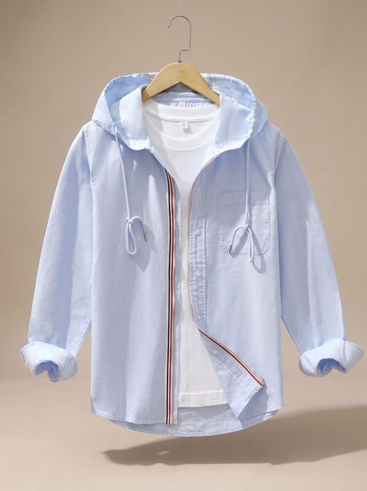Simon Hooded Jacket - Womens Rain Jacket with Hood, Zip Closure & Striped Detail 0