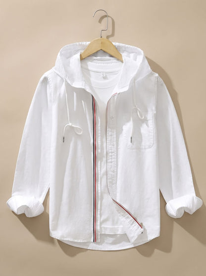 Simon Hooded Jacket - Womens Rain Jacket with Hood, Zip Closure & Striped Detail 1