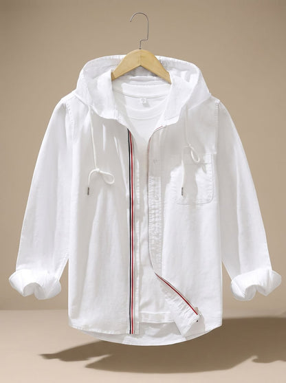 Simon Hooded Jacket - Womens Rain Jacket with Hood, Zip Closure & Striped Detail 2