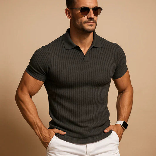 Stylish Slim Fit Polo Shirt - Short Sleeve Casual Wear for Effortless Style 1