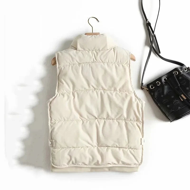 Tatum Quilted Vest - Lightweight Insulated Stand Collar Outerwear with Pockets 5