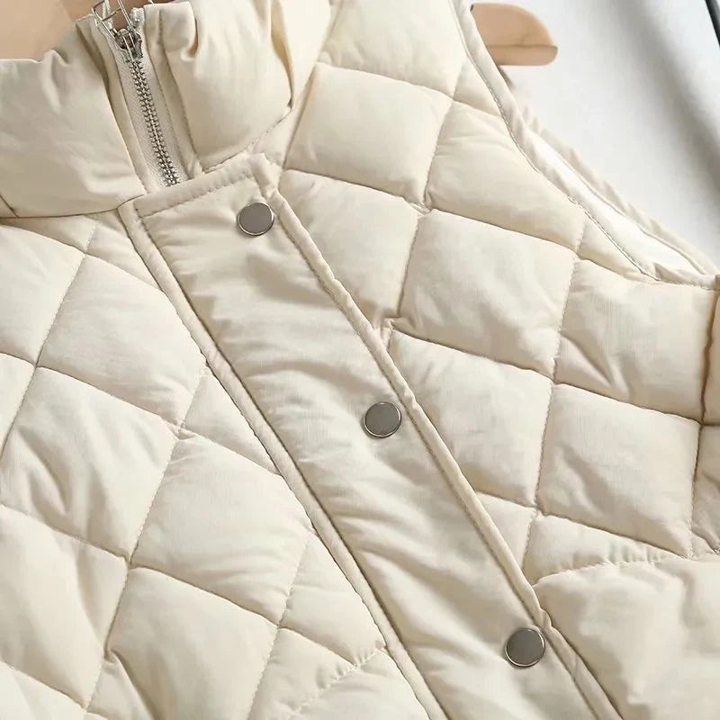 Tatum Quilted Vest - Lightweight Insulated Stand Collar Outerwear with Pockets 8