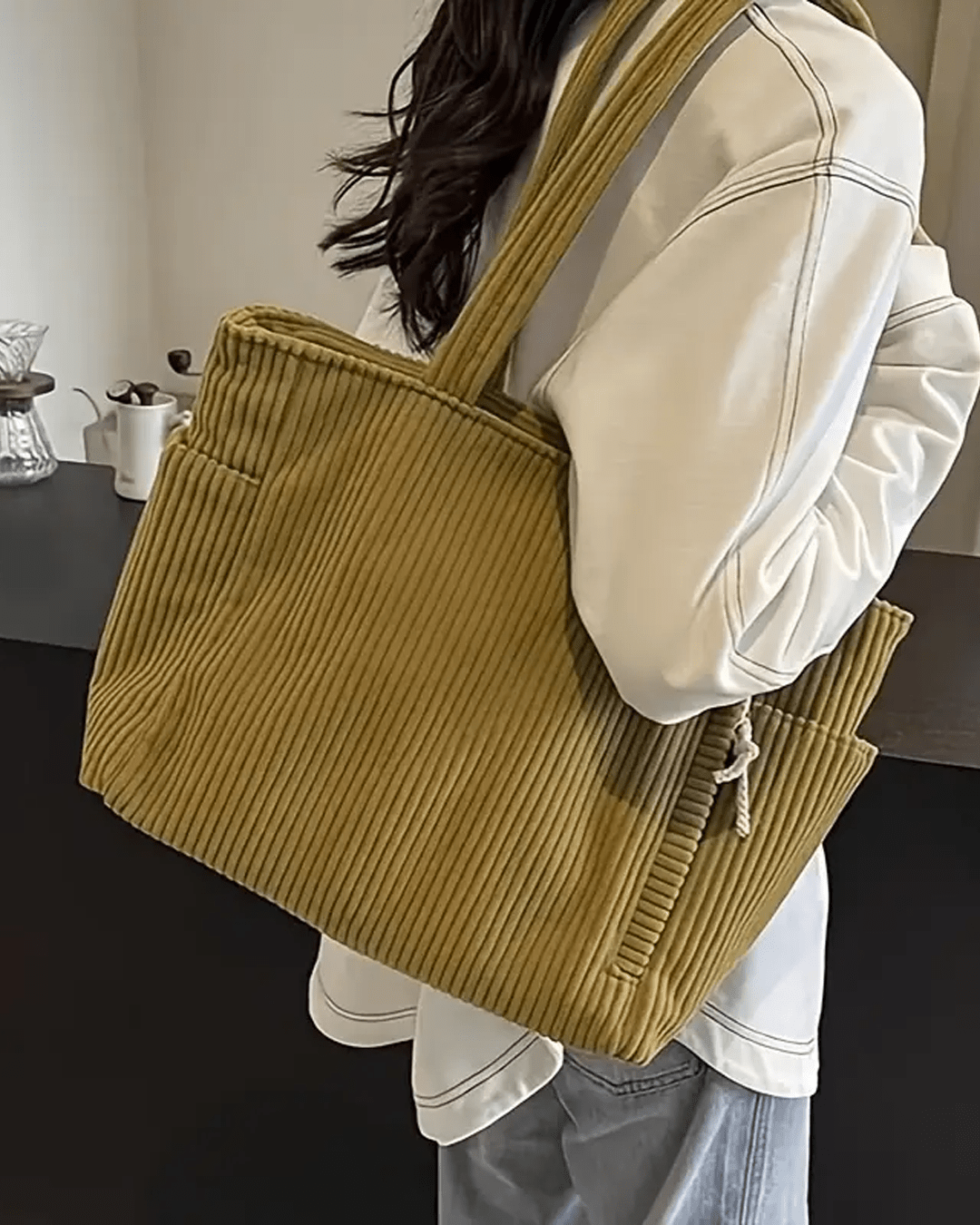 Tilda Tote Bag - Ribbed Design, Spacious Interior & Versatile Carry Options 4