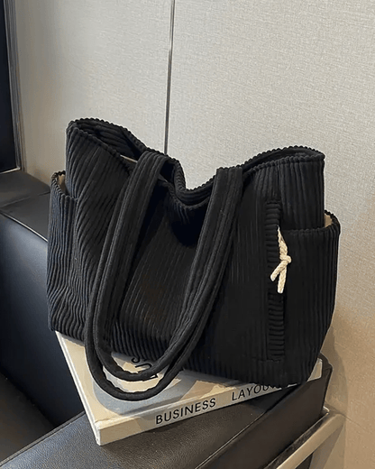 Tilda Tote Bag - Ribbed Design, Spacious Interior & Versatile Carry Options 5
