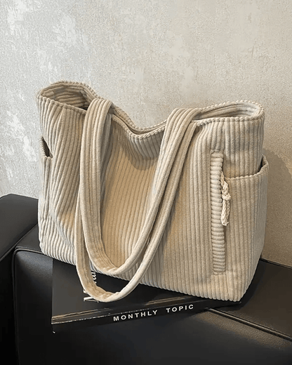 Tilda Tote Bag - Ribbed Design, Spacious Interior & Versatile Carry Options 7