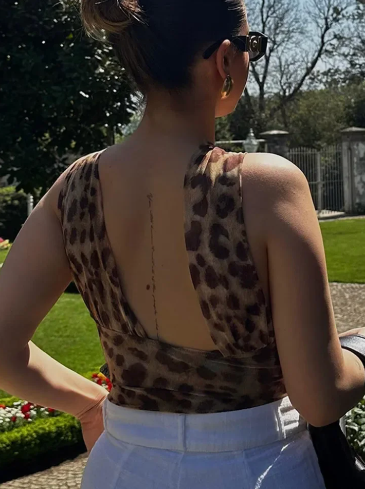 Trendy Leopard Body Suit - Stylish Summer Essential with High-Quality Mesh Fabric 3