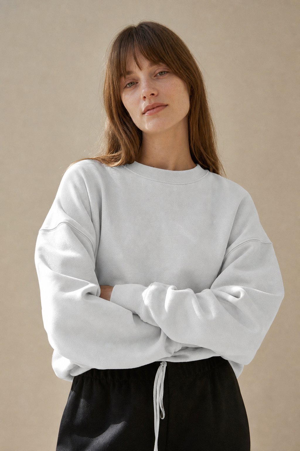 UrbanEase Oversized Cotton Hoodie Pullover with Adjustable Drawstring Hood 6