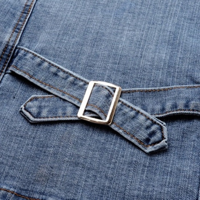 UrbanEdge - Fitted Denim Jacket With Asymmetric Zip and Cropped Waist 3