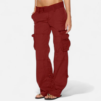 UrbanEdge - Straight Leg Black Cargo Pants with Multiple Pockets