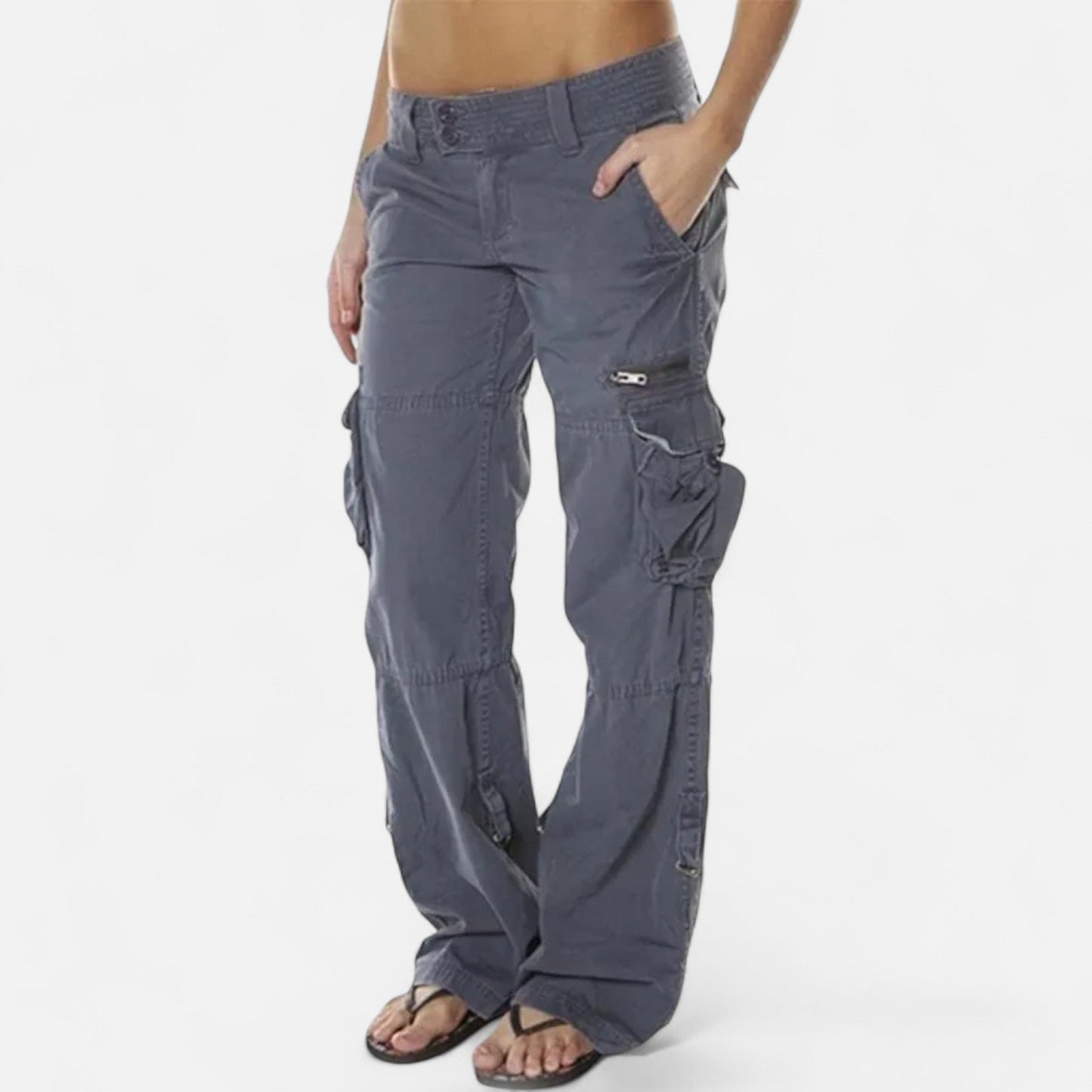UrbanEdge - Straight Leg Black Cargo Pants with Multiple Pockets 3