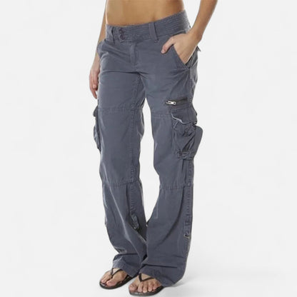 UrbanEdge - Straight Leg Black Cargo Pants with Multiple Pockets 3