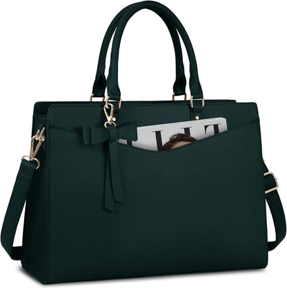UrbanEdge - Waterproof PU Leather Laptop Tote Bag with Multi-Pocket Design 1