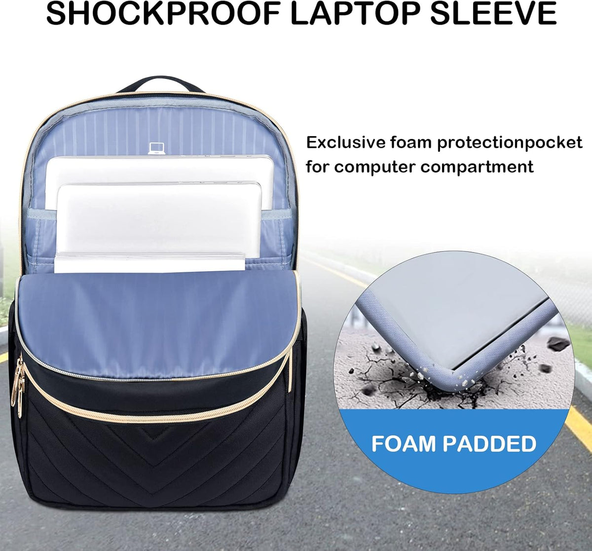 UrbanEdge Lightweight Waterproof Laptop Backpack with USB Charging Port 2