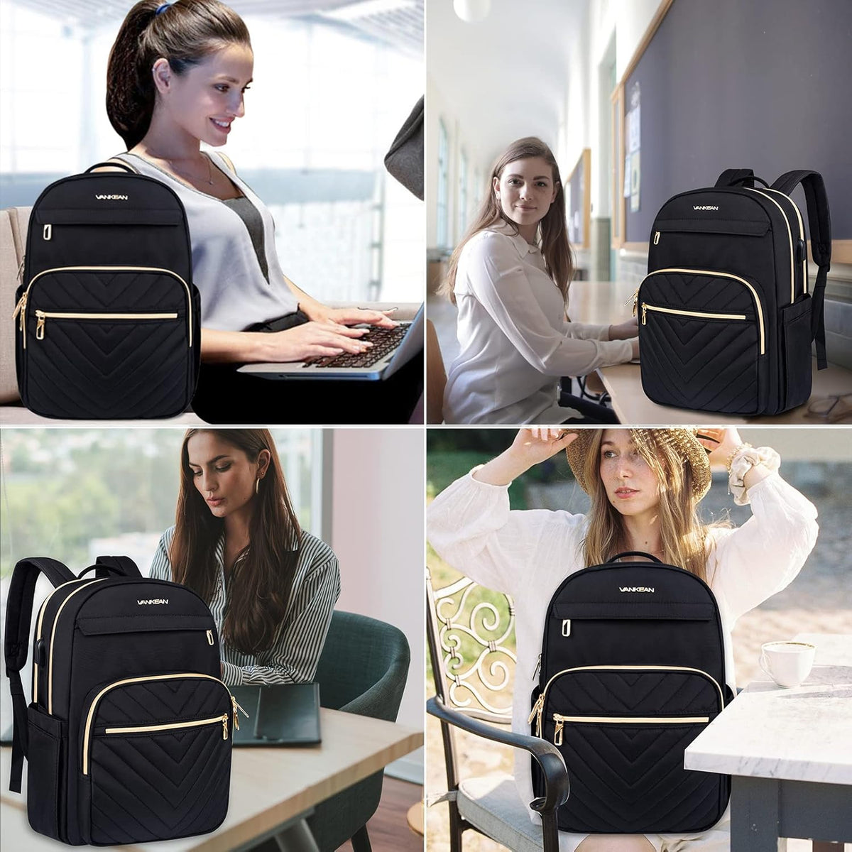 UrbanEdge Lightweight Waterproof Laptop Backpack with USB Charging Port 6