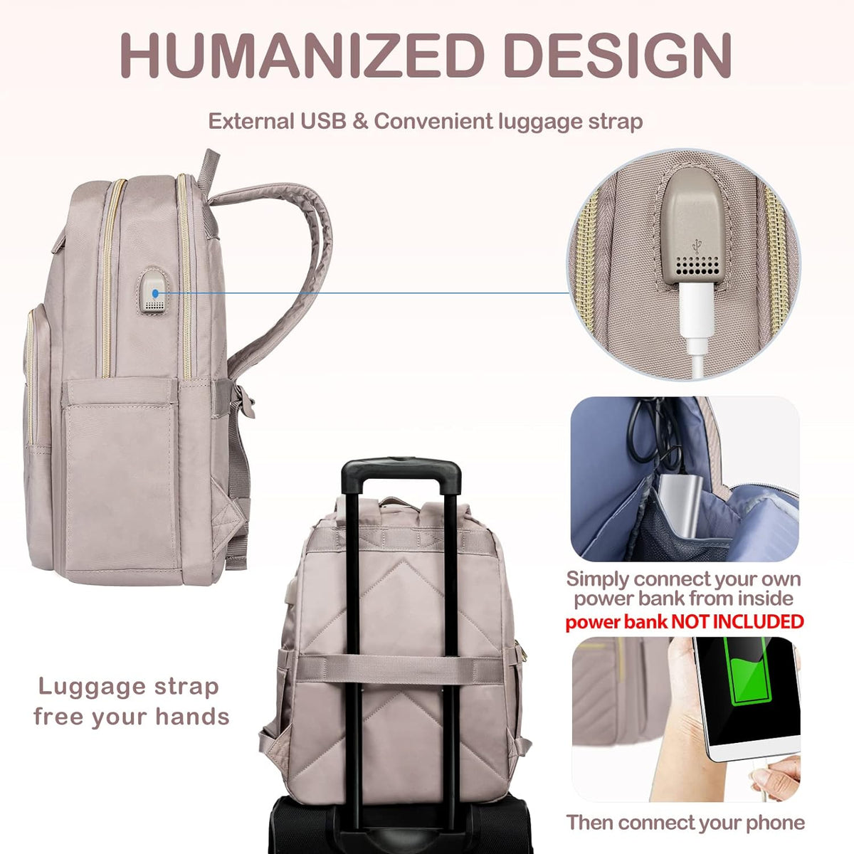 UrbanEdge Lightweight Waterproof Laptop Backpack with USB Charging Port 7