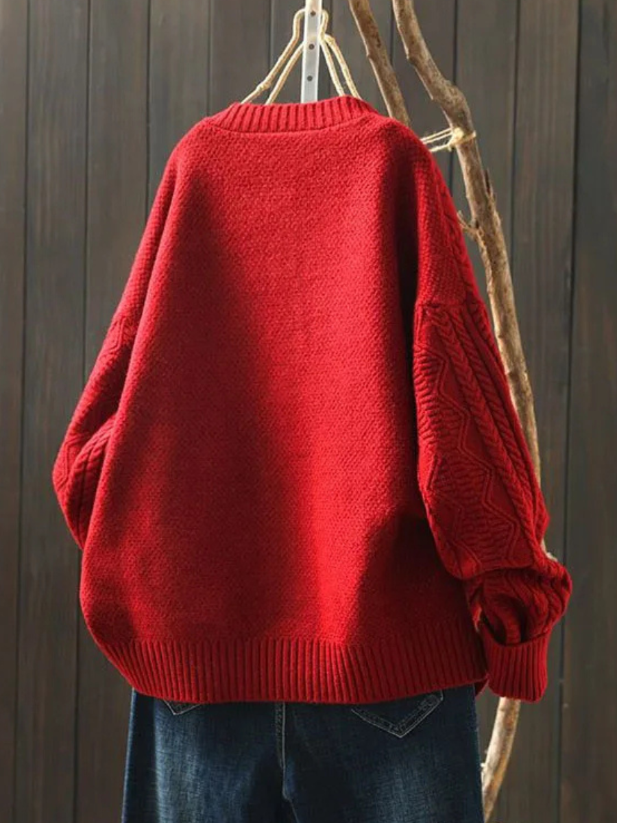 Veradis Oversized Cable Knit Cardigan Sweater with Button-Front Closure 2