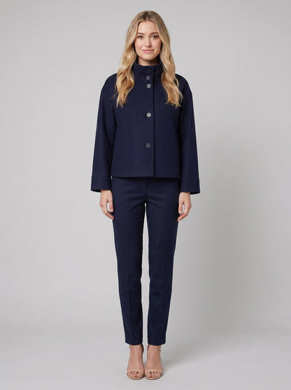 Virellea - Wool Blend Jacket with Boxy Silhouette and Cropped Length 0