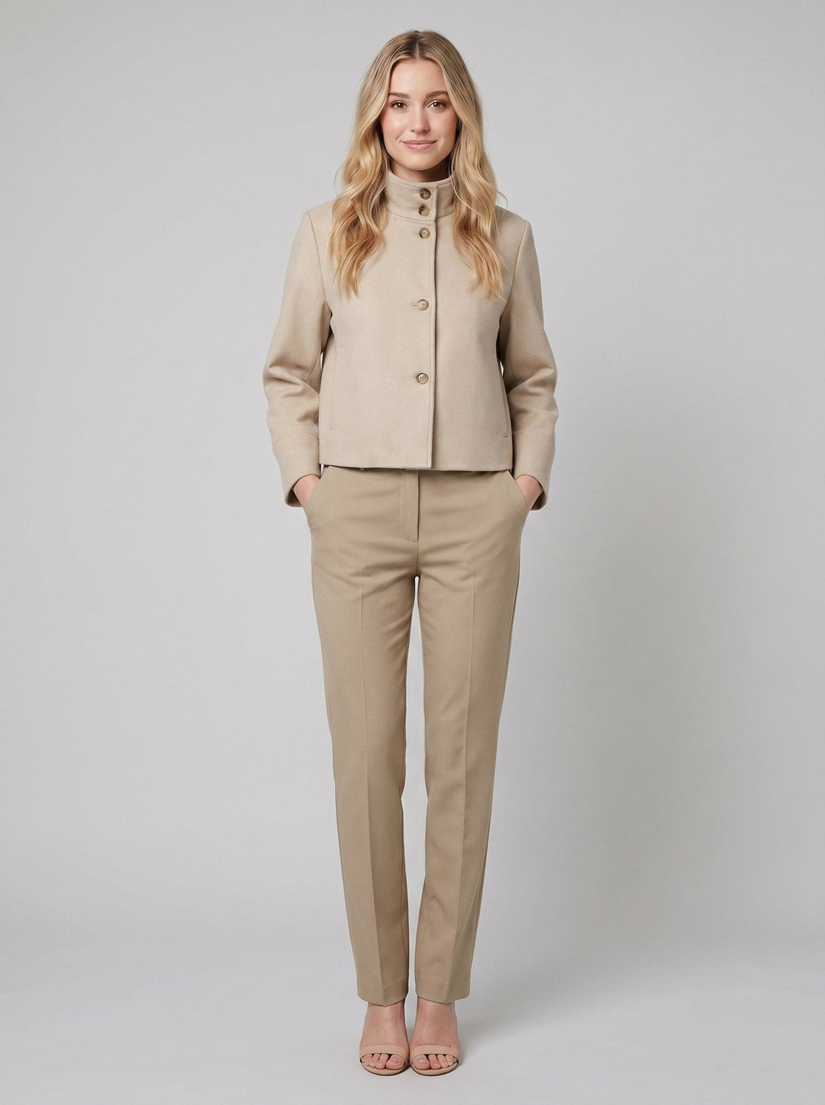 Virellea - Wool Blend Jacket with Boxy Silhouette and Cropped Length 2