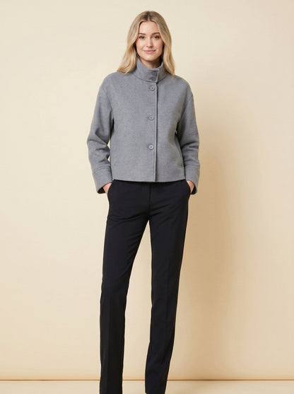 Virellea - Wool Blend Jacket with Boxy Silhouette and Cropped Length 4